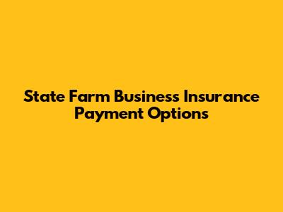 State Farm Business Insurance Payment Options