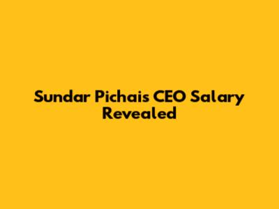 Sundar Pichai's CEO Salary Revealed