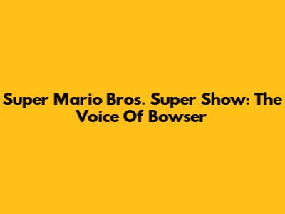 Super Mario Bros. Super Show: The Voice Of Bowser