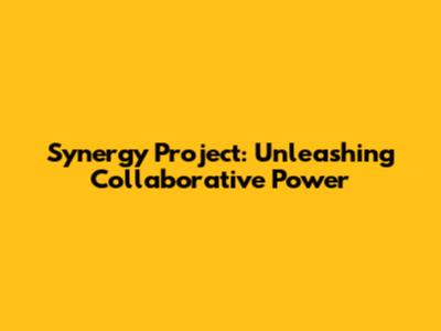 Synergy Project: Unleashing Collaborative Power