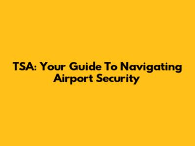 TSA: Your Guide To Navigating Airport Security