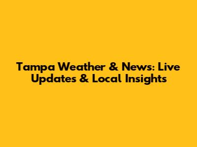 Tampa Weather & News: Live Updates & Local Insights