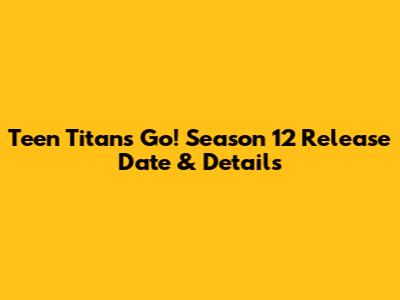 Teen Titans Go! Season 12 Release Date & Details