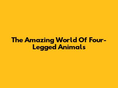The Amazing World Of Four-Legged Animals