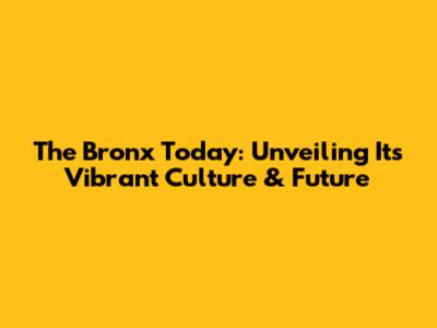 The Bronx Today: Unveiling Its Vibrant Culture & Future