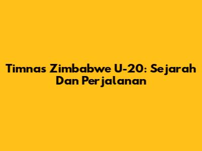 Timnas Zimbabwe U-20: Sejarah Dan Perjalanan