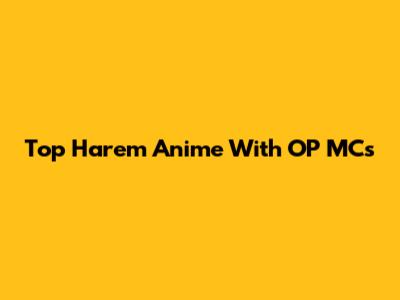 Top Harem Anime With OP MCs
