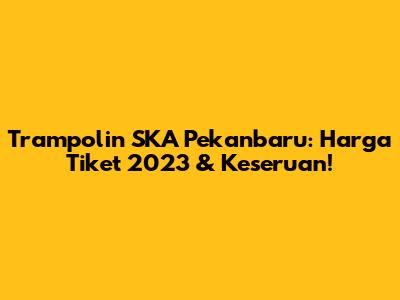 Trampolin SKA Pekanbaru: Harga Tiket 2023 & Keseruan!