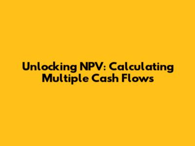 Unlocking NPV: Calculating Multiple Cash Flows