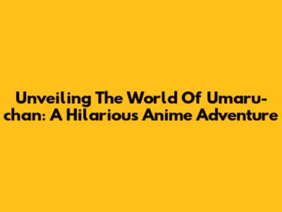 Unveiling The World Of Umaru-chan: A Hilarious Anime Adventure