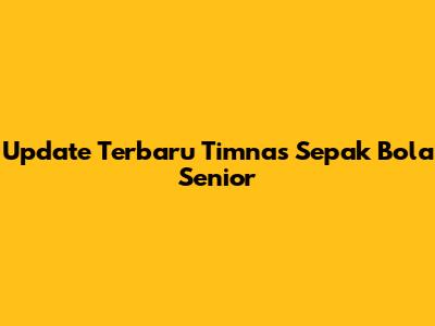 Update Terbaru Timnas Sepak Bola Senior