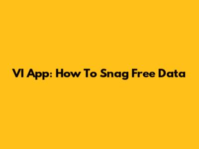 VI App: How To Snag Free Data