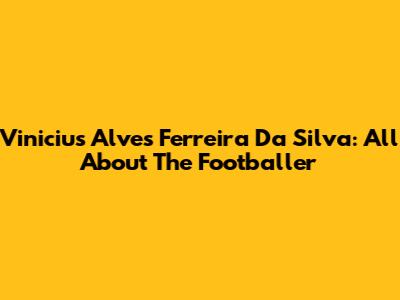 Vinicius Alves Ferreira Da Silva: All About The Footballer