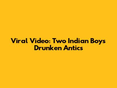 Viral Video: Two Indian Boys' Drunken Antics