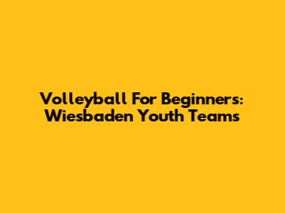 Volleyball For Beginners: Wiesbaden Youth Teams