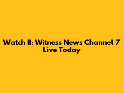 Watch II: Witness News Channel 7 Live Today