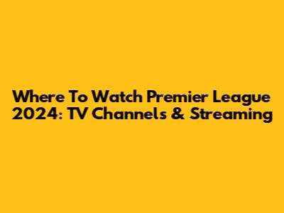 Where To Watch Premier League 2024: TV Channels & Streaming