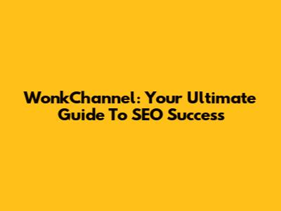 WonkChannel: Your Ultimate Guide To SEO Success
