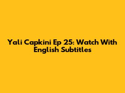 Yali Capkini Ep 25: Watch With English Subtitles