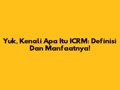 Yuk, Kenali Apa Itu ICRM: Definisi Dan Manfaatnya!