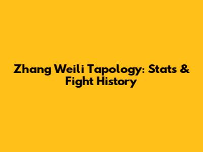 Zhang Weili Tapology: Stats & Fight History